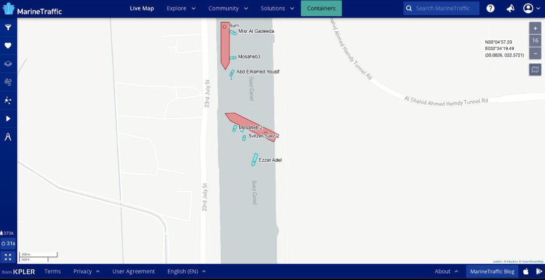 Tanker and LNG Carrier Collide in Suez Canal